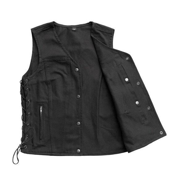 Tiff Women's Motorcycle Twill Vest - Size M - Picture 2 of 5